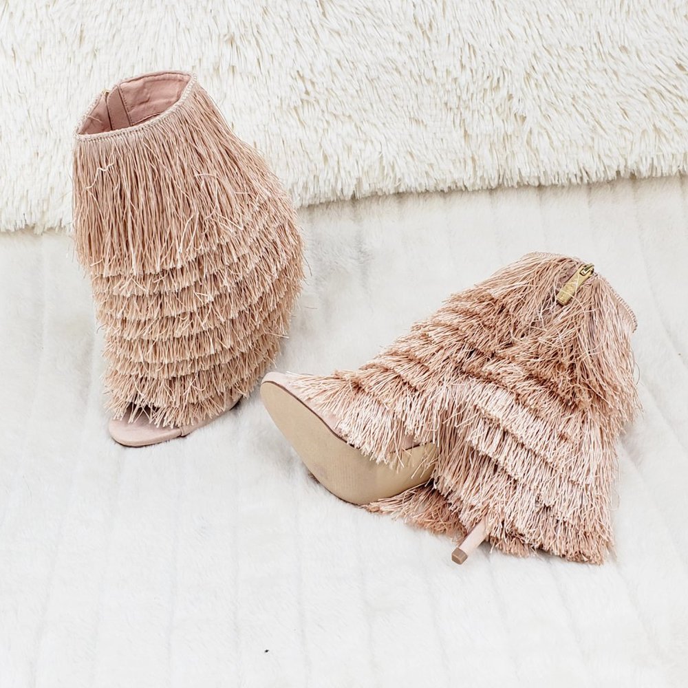 Nelly B Mambo High Heels Ankle Boot Fun Fringe - Picture 9 of 11
